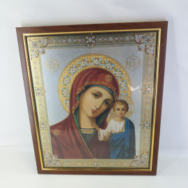 Икона Казанской Божией Матери, современная, размер полотна 40 х 33 см.
